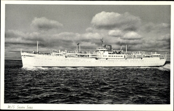Postcard steamship MS Seven Seas, Europa Canada Line