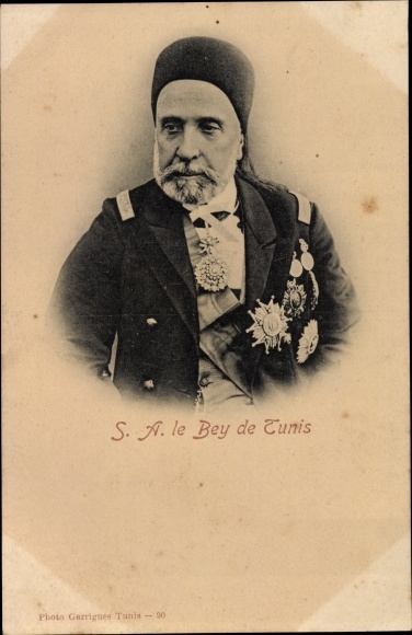 Postcard SA Ali, Bey de Tunis, Tunisian ruler, portrait