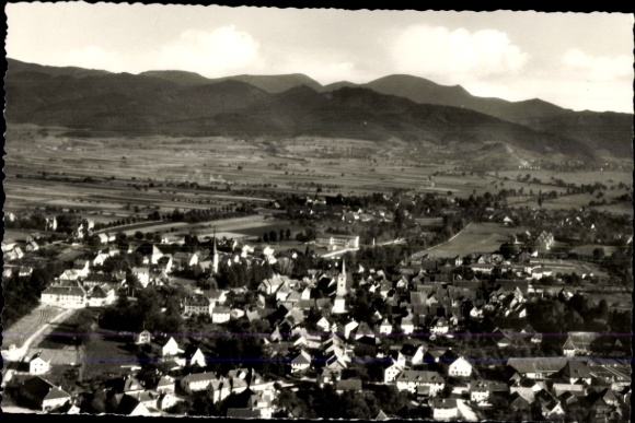 Postcard Bad Krozingen im Breisgau Schwarzwald, aerial photograph