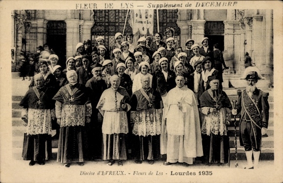 PC Évreux Eure, Diocese, Fleur de Lys, Lourdes 1935