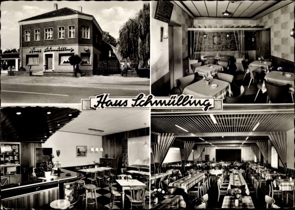 Postcard Overberge Bergkamen in the Ruhr area, Schmülling house, inside and outside
