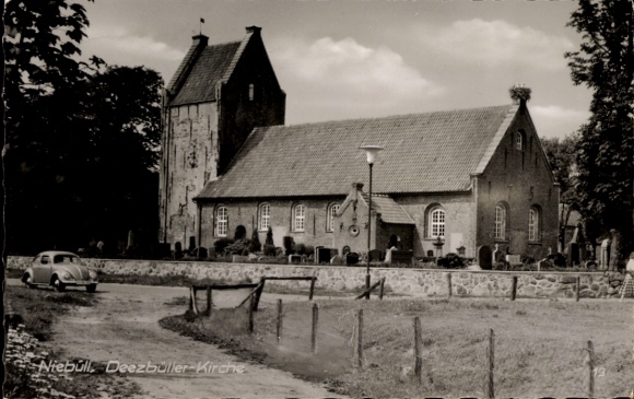 Postcard Deezbüll Niebüll in North Friesland, Church