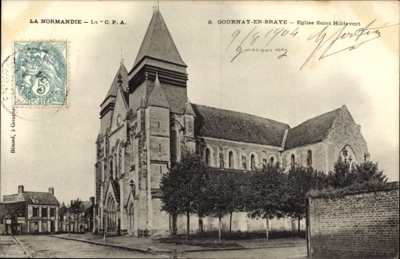 Postcard Gournay en Bray Seine Maritime, Saint Hildevart Church