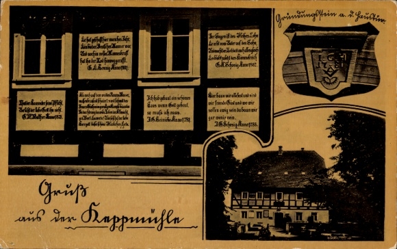 Postcard Dresden Hosterwitz, Keppmühle in Keppgrund, historical buildings, coat of arms, greetings from the Keppm...