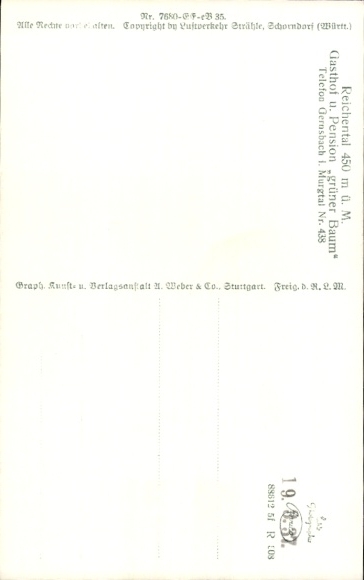 Postcard Reichental Gernsbach in the Murgtal Black Forest, aerial photograph