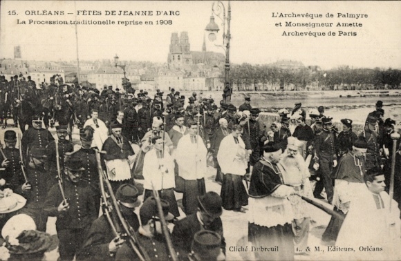 PC Orléans Loiret, Fête Jeanne d'Arc, traditional procession 1908, Archbishop of Palmyre, Amette