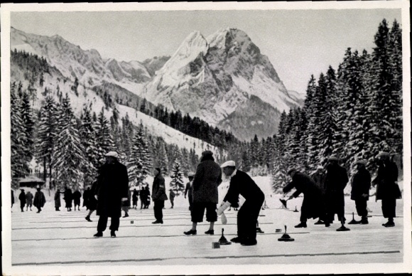 Collector's picture 1936 Olympics, Winter Games, ice shooting on Lake Rießersee