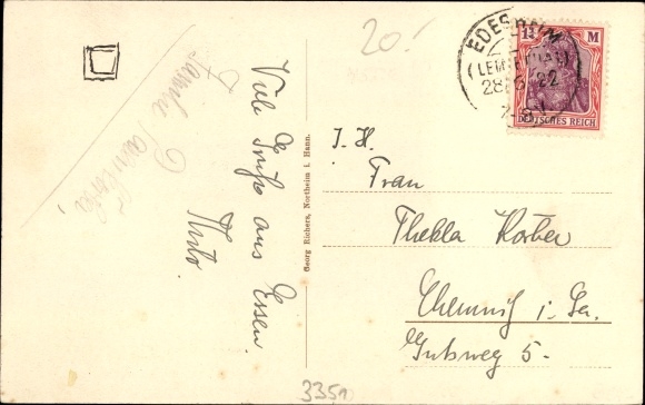 Postcard Edesheim Northeim in Lower Saxony, Gasthaus Albert Bode, residents, hall, guests
