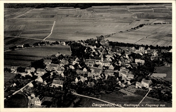 Postcard Daugendorf Riedlingen on the Swabian Alb, aerial photograph