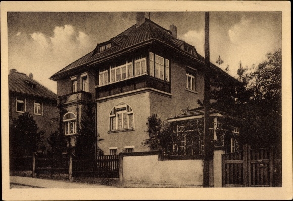 Postcard Dresden Bühlau, residential building, street view