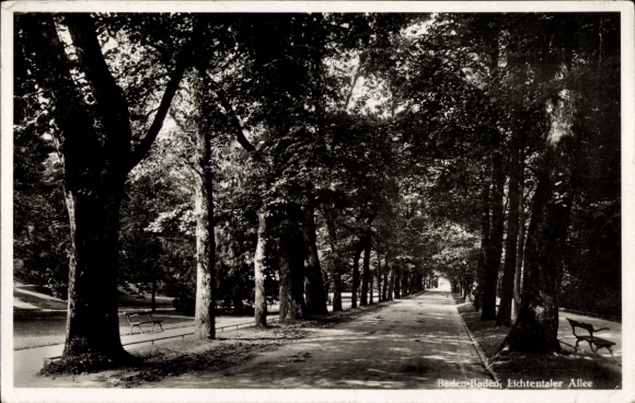 Postcard Baden Baden am Schwarzwald, Lichtentaler Allee