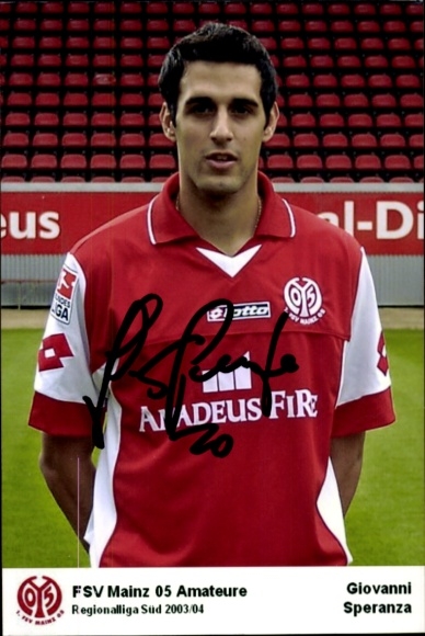 Autograph card footballer Giovanni Speranza, 1. FSV Mainz 05
