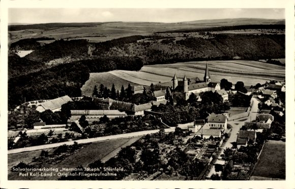 Postcard Steinfeld Kall in the Eifel, aerial photograph of the Salvatorian College H. Joseph
