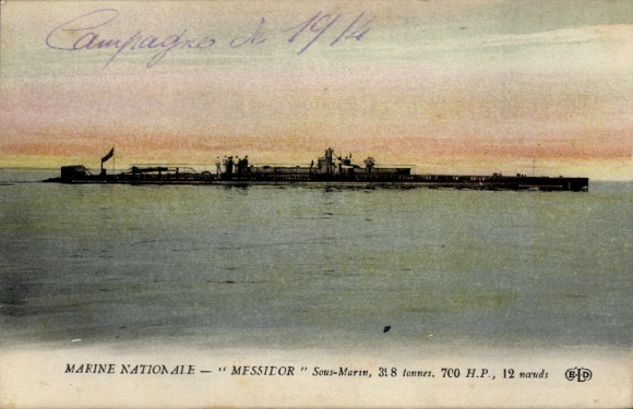 CPA Marine Nationale, Messidor, Sous marin, U-Boot