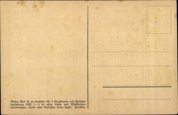 Song Postcard Soph, Hans, When the sun goes down, Erzgebirge dialect no. 2