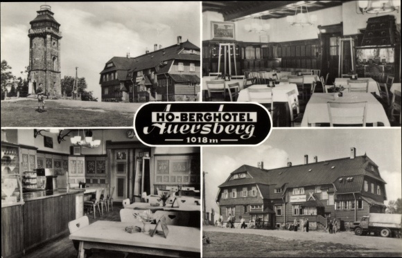 Postcard Wildenthal Eibenstock in the Ore Mountains, HO Berghotel Auersberg, dining room, waiting room