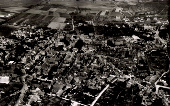 Postcard Groß Umstadt in Hesse, aerial photograph, wine island