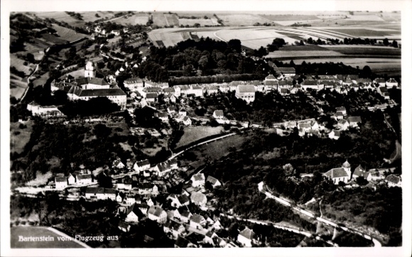Postcard Bartenstein Schrozberg in Württemberg, aerial photograph
