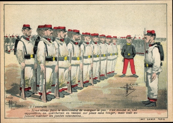 Artist PC Guillaume, Albert, French soldiers, soldier's life, exercise