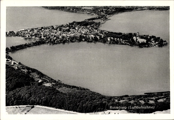 Ak Ratzeburg im Herzogtum Lauenburg, Fliegeraufnahme