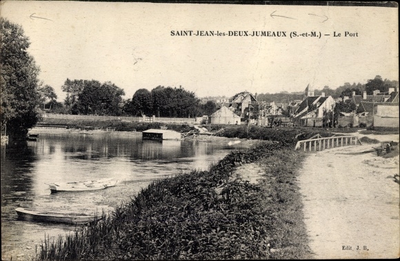 Ak Saint Jean les Deux Jumeaux Seine et Marne, Le Port