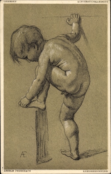Artist PC Feuerbach, Anselm, chalk drawing by a child