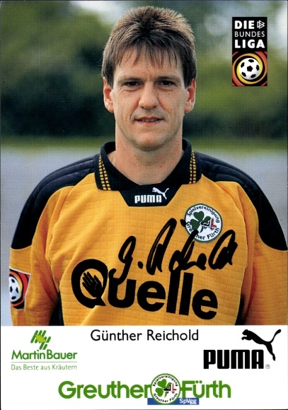 Autograph card footballer Günther Reichold, SpVgg Greuther Fürth, autograph