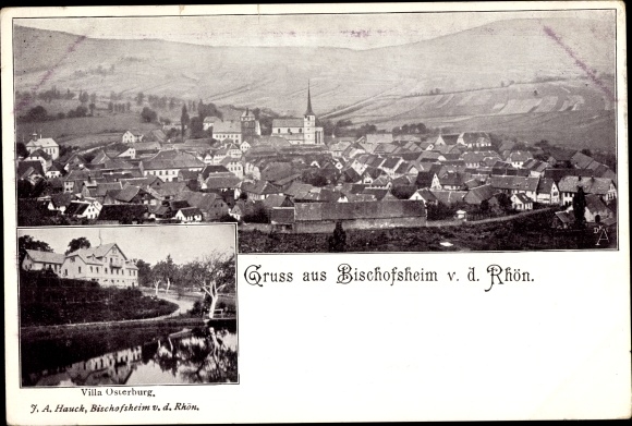 KP Bischofsheim an der Rhön w Dolnej Frankonii, Villa Osterburg, widok na miasto