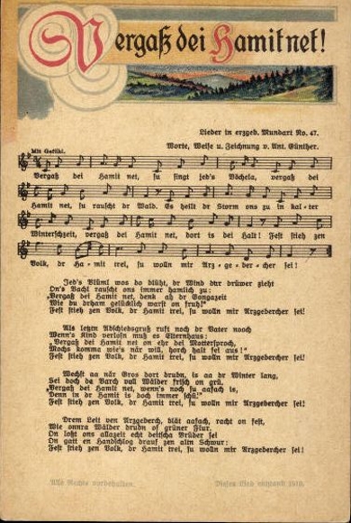30 individual song cards, Anton Günther