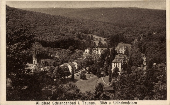 Postcard Schlangenbad in Taunus Hessen, view from Wilhelmsfelsen