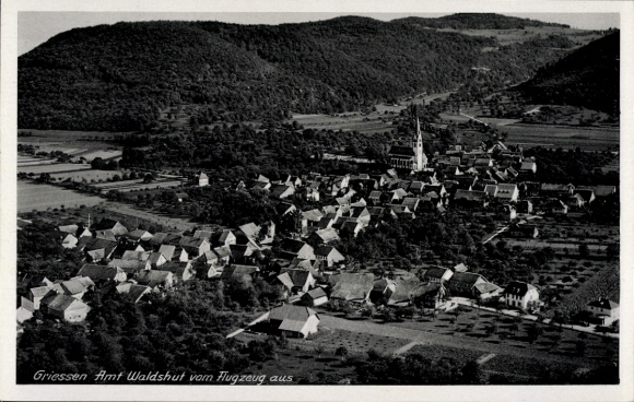 Postcard Griessen Waldshut Tiengen am Hochrhein, aerial photograph