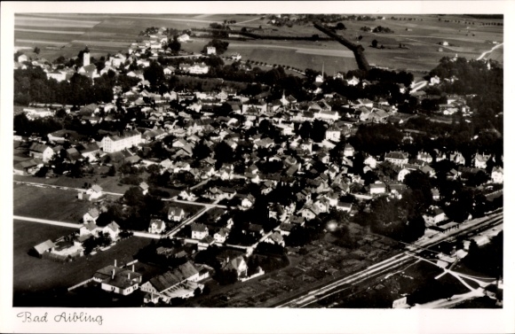 Postcard Bad Aibling in Upper Bavaria, aerial photograph