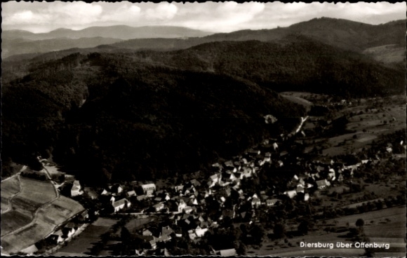 Postcard Diersburg Hohberg in the Black Forest Baden, aerial photograph
