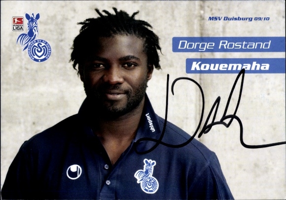 Autogrammkarte Fußballer Dorge Rostand Kouemaha, MSV Duisburg, Autogramm