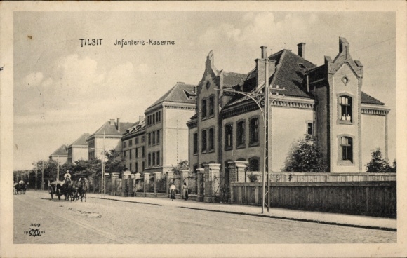 Postcard Sovietsk Tilsit East Prussia, Infantry Barracks