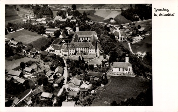 Postcard Beuerberg in the Loisach Valley Eurasburg Upper Bavaria, aerial photograph