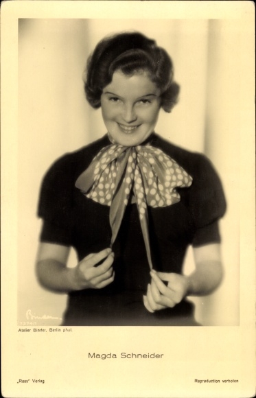 Postcard actress Magda Schneider, portrait, loop