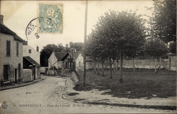 Ak Montsoult Val-d’Oise, Rue du Lavoir
