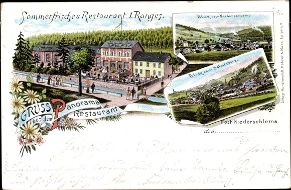 lito Niederschlema Bad Schlema w Rudawach, Schneeberg, panorama