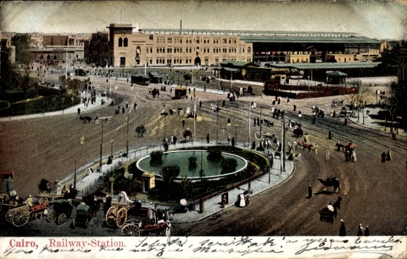 Postcard Cairo Cairo Egypt, train station