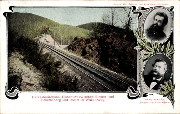 Postcard Harz rack railway, Hoher Damm am Eichenberge with Kaiserwarte, Albert Schneider, Roman Abt