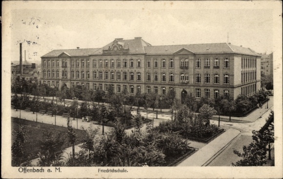 Postcard Offenbach am Main Hesse, Friedrich School