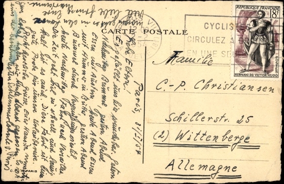 Postcard Paris I., Restaurant de l&#39;Escargot, Rue Montorgueil