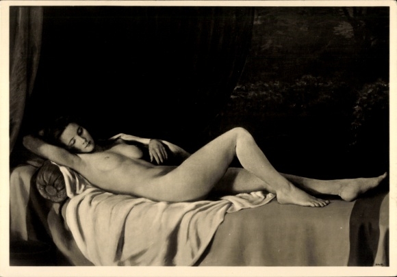 Artist Postcard Schult, Johann, The Resting One, Female Nude, HDK 410