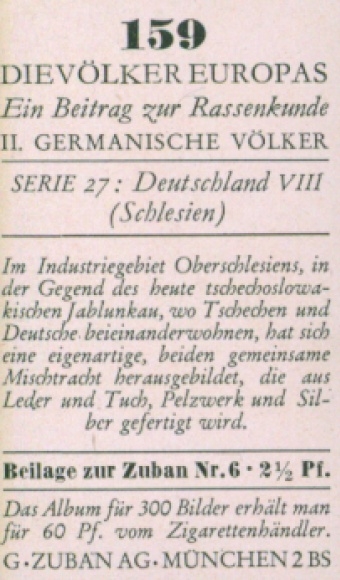 Collection picture The peoples of Europe, a contribution to racial science, 159 Silesians from Jablunkau