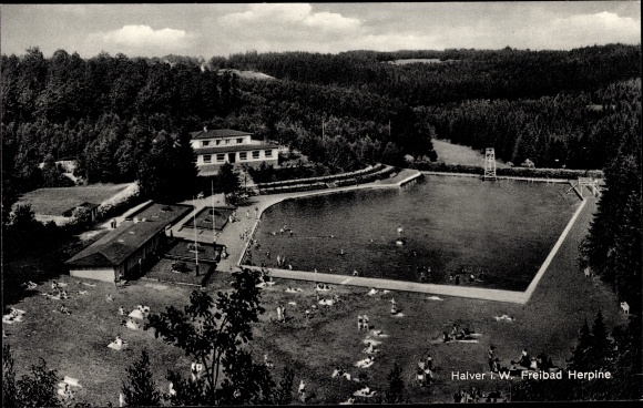 Ak Halver in Westfalen, Freibad Herpine