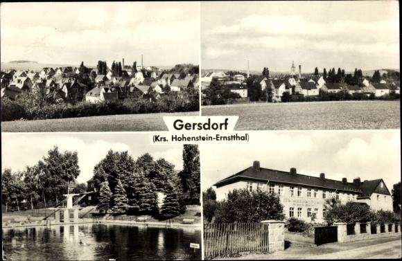 Ak Gersdorf in Sachsen, Feierabendheim Clara Zetkin, Hauptstraße, Panorama