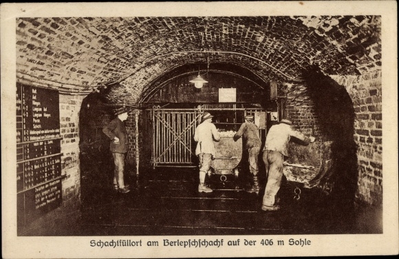 Ak Staatliches Salzwerk Staßfurt, Berlepsch Maybach Schachtanlage, Schachtfüllort