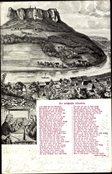 Postcard Bad Schandau an der Elbe, The Lilienstein that was given away