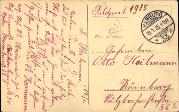 Postcard Hamburg Nord Barmbek, Hamburg-Barmbeck Hospital, commercial building, 1915